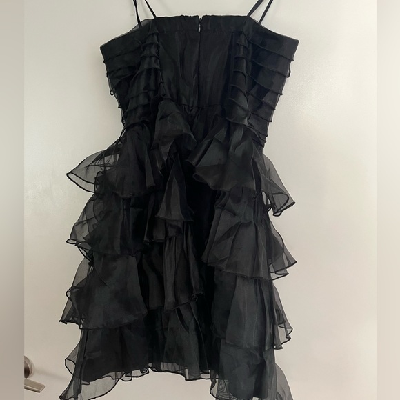 Jessica Simpson Black Ruffle Strapless Mini Dress - Picture 3 of 6
